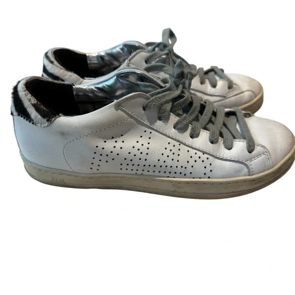 P448 White and Gray Zebra Perforated Sneakers - Picture 6 of 6
